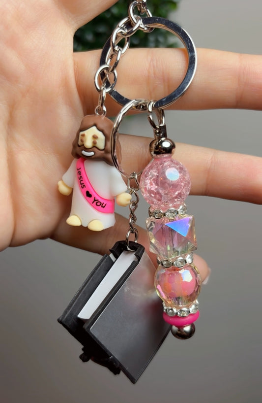 Mini Jesus Bible Keychain